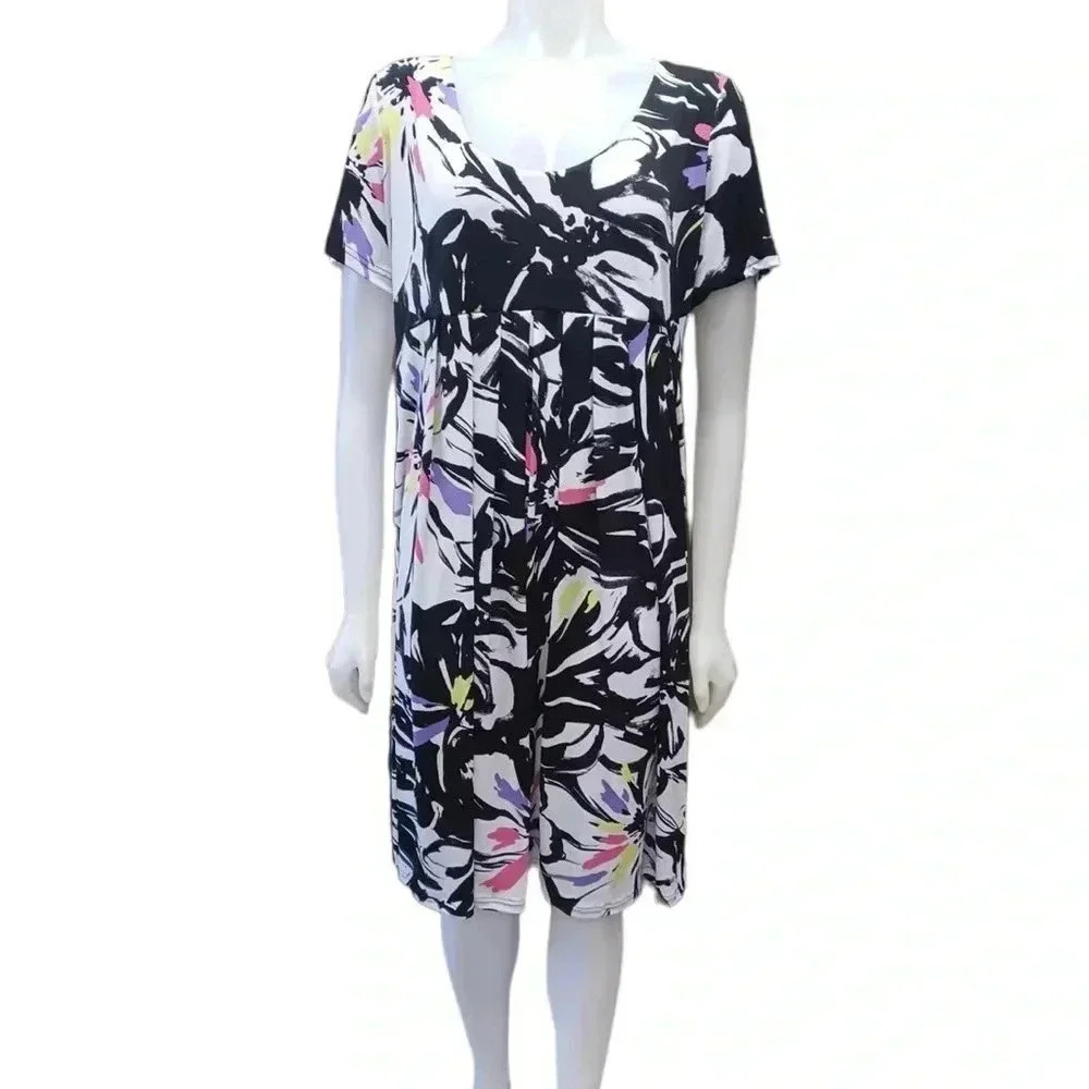 Lennie For Nina Leonard Short Sleeve Midi Floral Dress Size XL